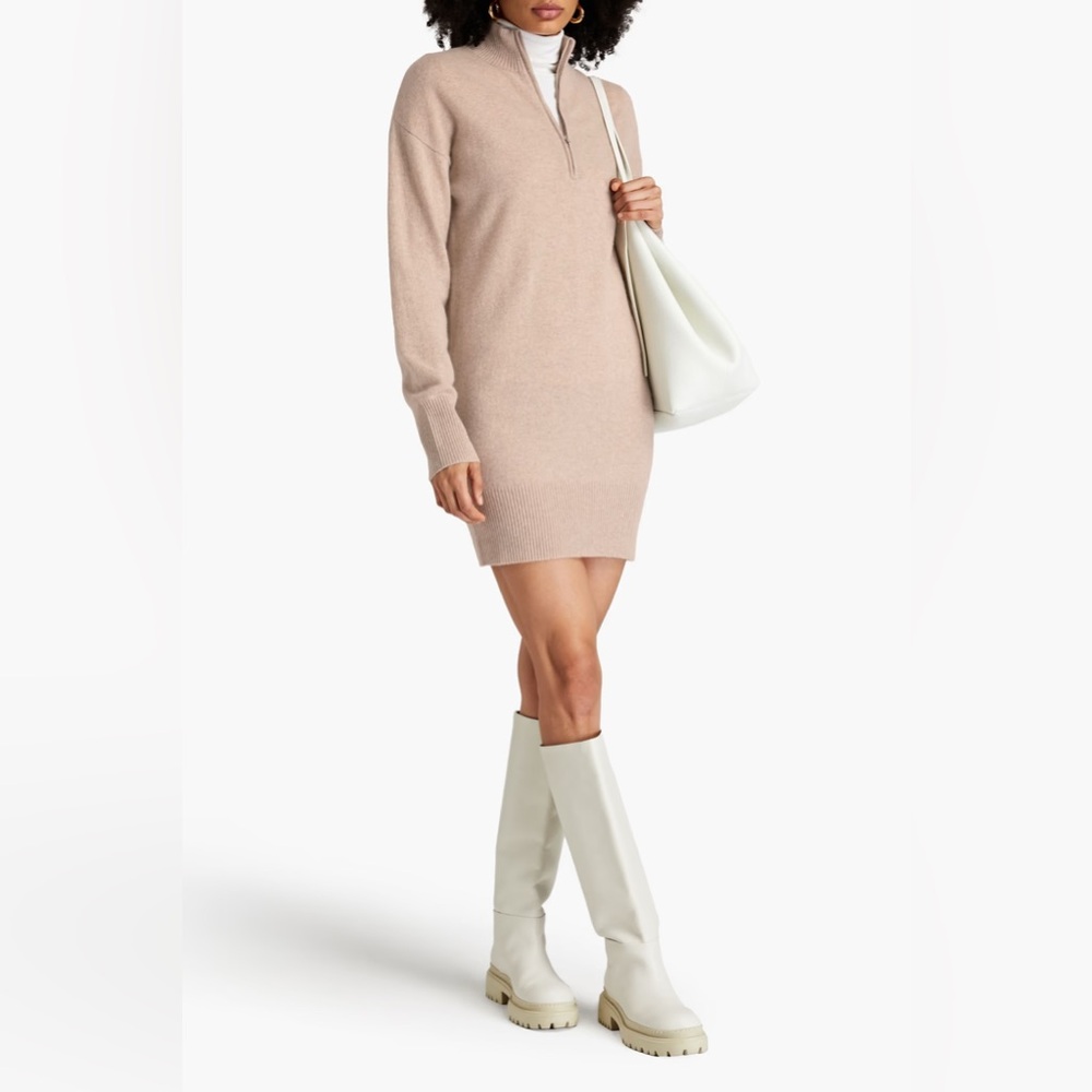 Recycled Cashmere Quarter Zip Dress